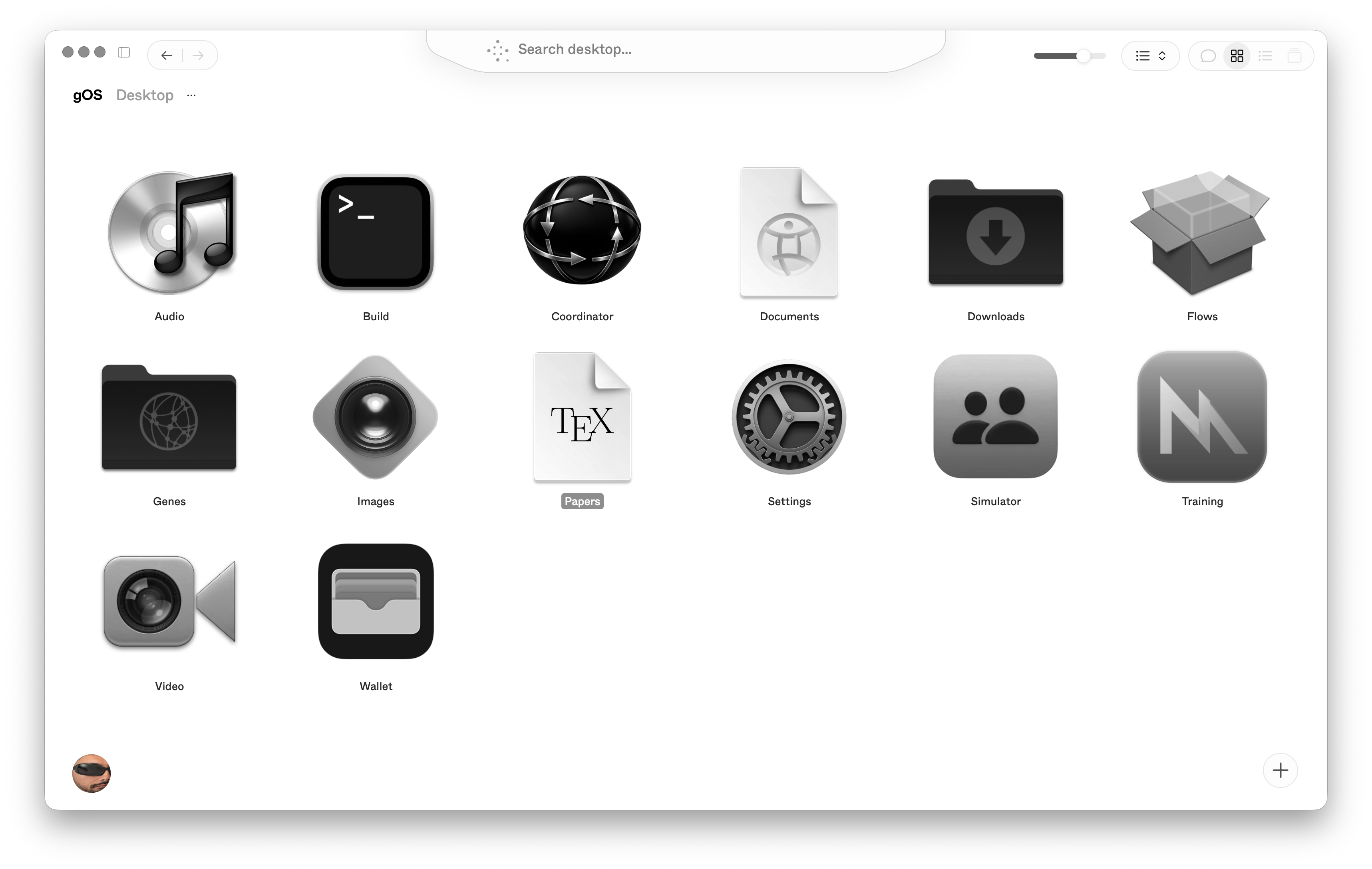 gOS desktop showing Apps, Build, Coordinator, Documents, Downloads and system tools