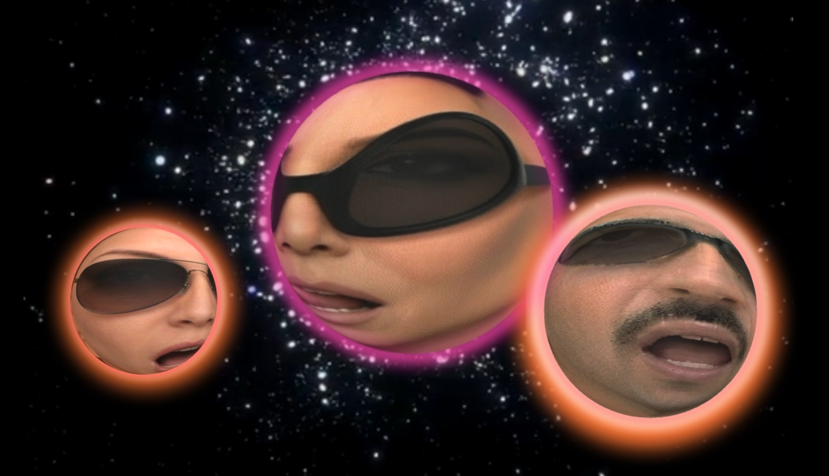 gOS clone avatars living inside a star-filled Mac workspace